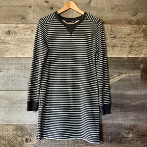 Abercrombie & Fitch Womens‎ Striped Sweatshirt Dress S Gray White Long Sleeve